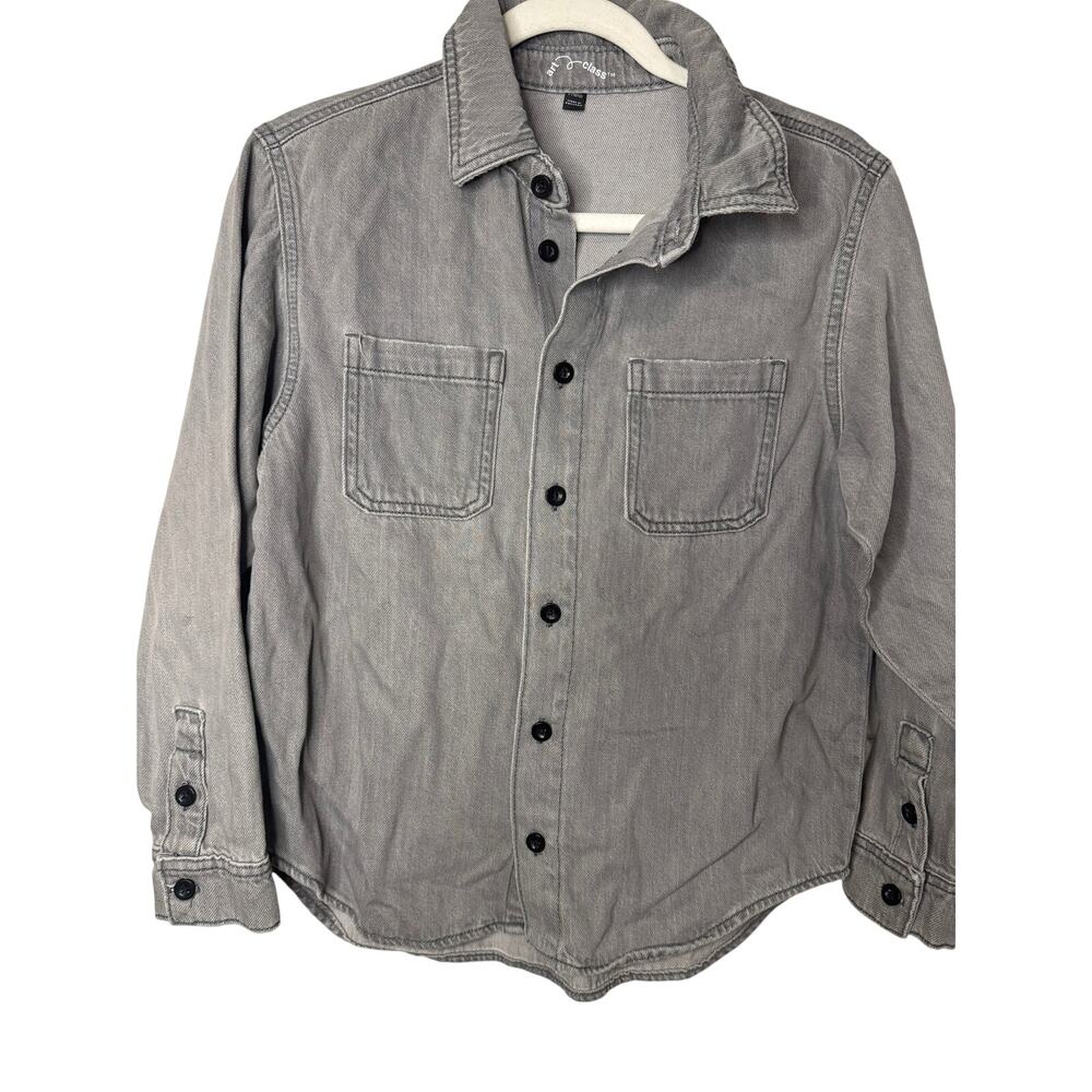 Art Class Kid's Jean button-down Shirt Gray Denim Size Large10/12 New with Tags